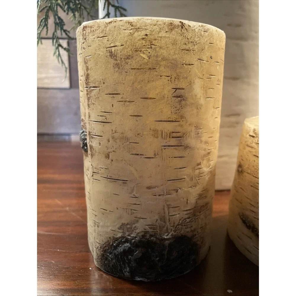 New (2) Pottery Barn Birch Candle 4x6